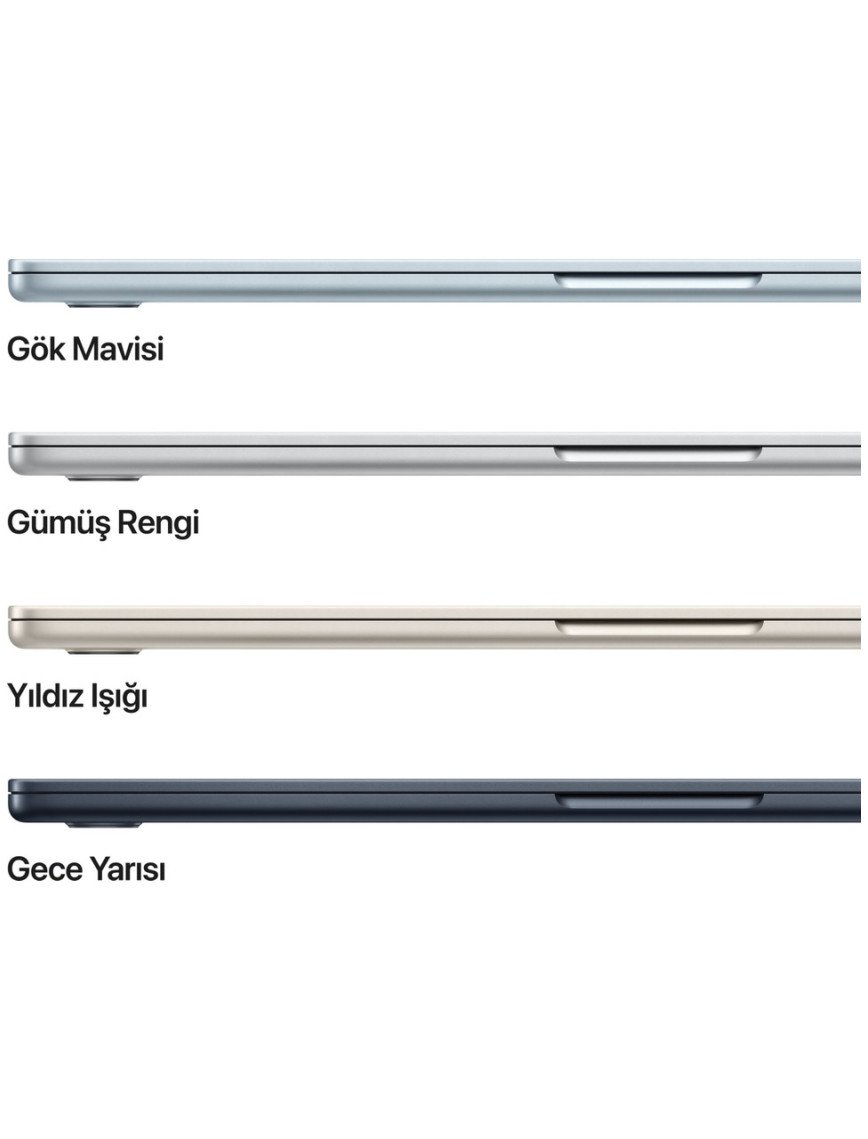 Apple MacBook Air M4 16GB 256GB SSD macOS 15" Taşınabilir Bilgisayar Gece Yarısı MW1L3TU/A